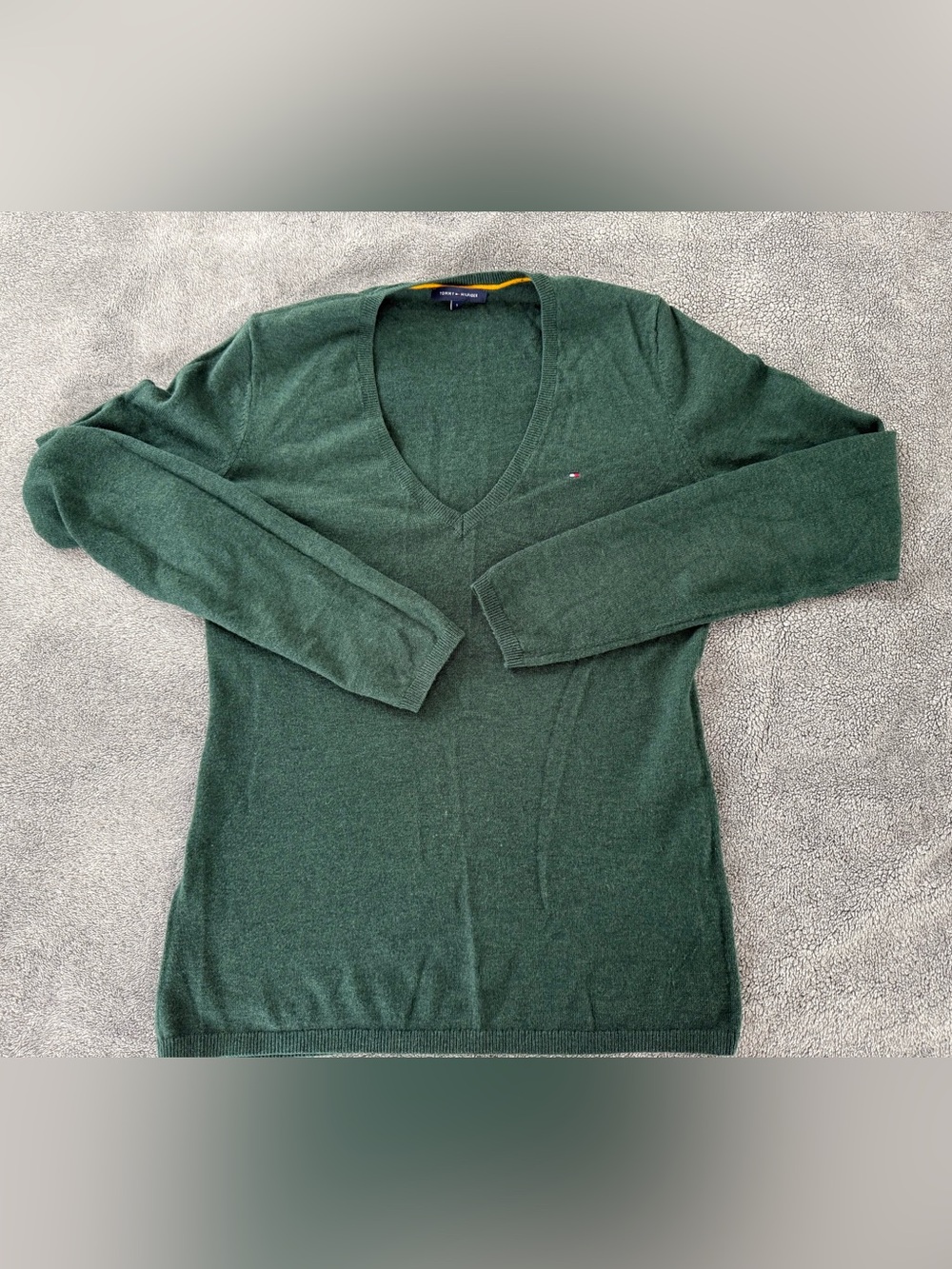 Tommy Hilfiger Dark Green V-Neck Sweater